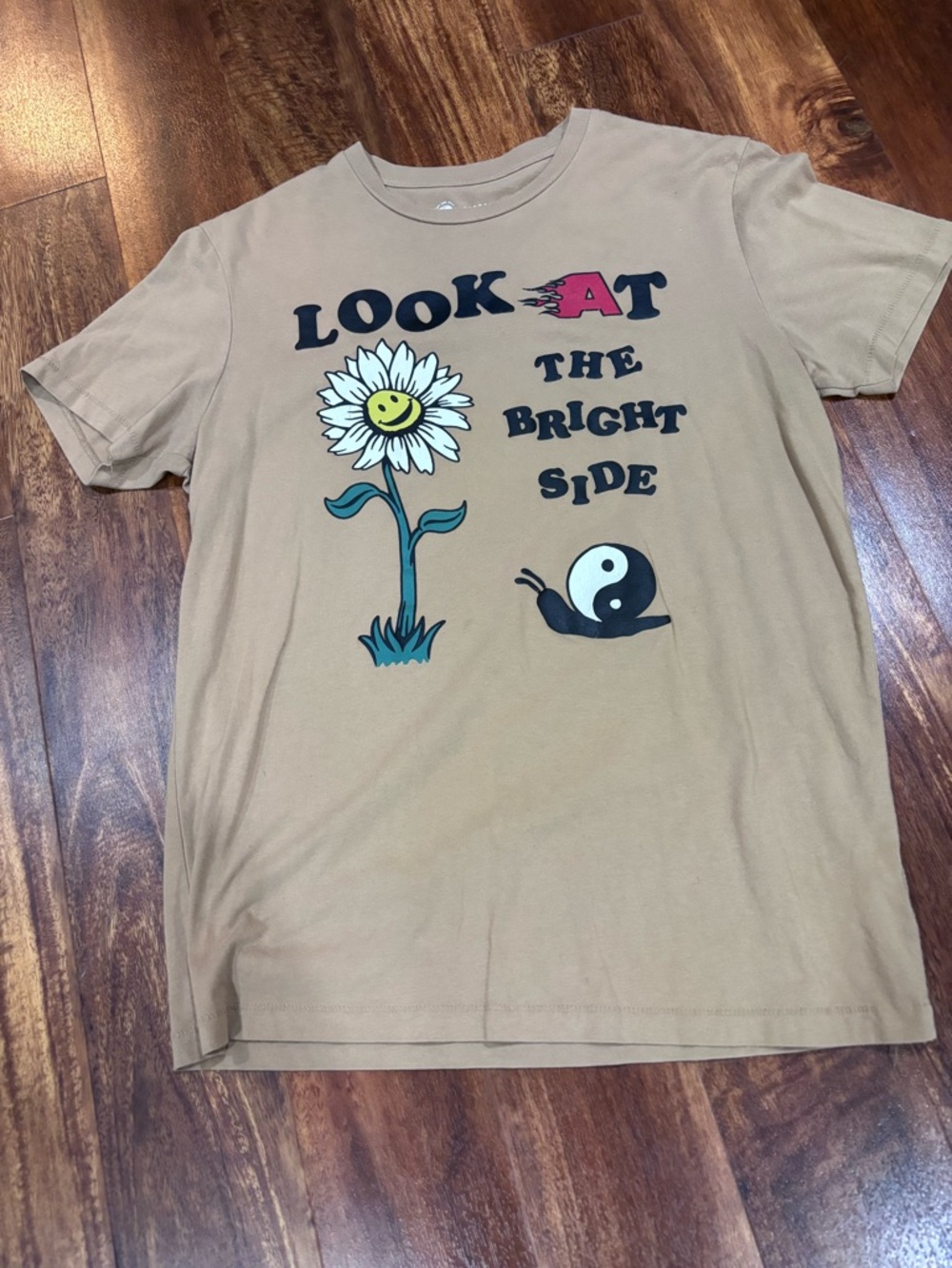Look At The Bright Side Kids Graphic Tee - Tan
